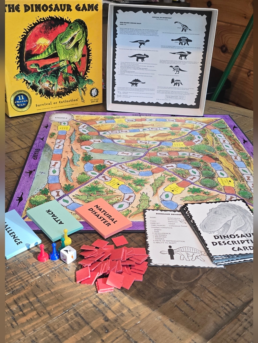 The Dinosaur Game Survival or Extinction Complete Vintage Bonus Stickers Latz